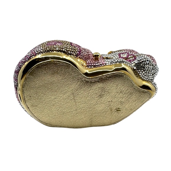 Judith Leiber Multi Color Resting Angel Cat Swarovski Minaudiere Clutch - Picture 13 of 14